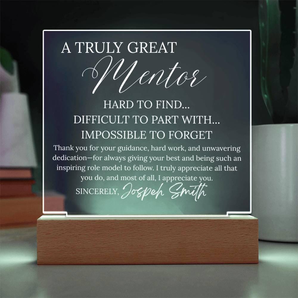 Personalized Mentor Gift Acrylic Plaque – Thank You Gift