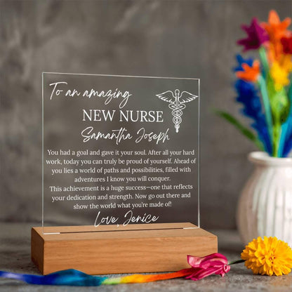 Personalized New Nurse Gift Acrylic Plaque – Nursing School Graduation – view 10