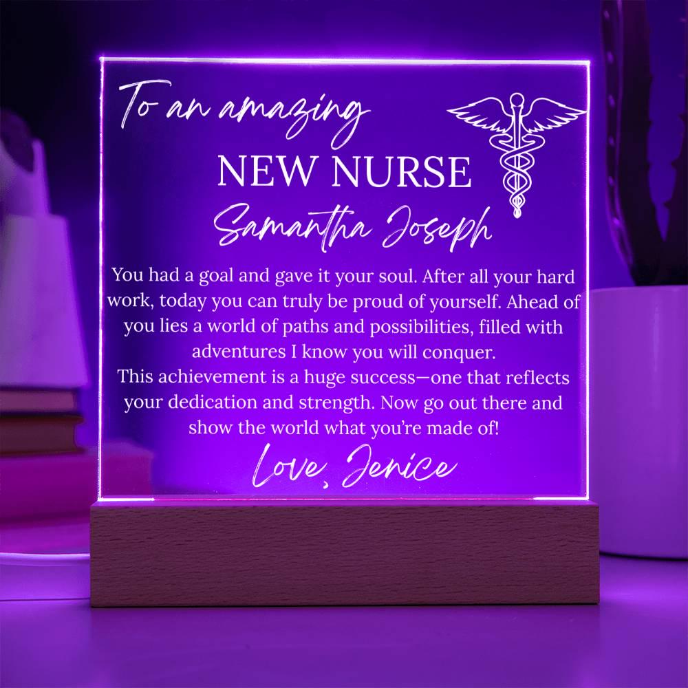 Personalized New Nurse Gift Acrylic Plaque – Nursing School Graduation – view 5