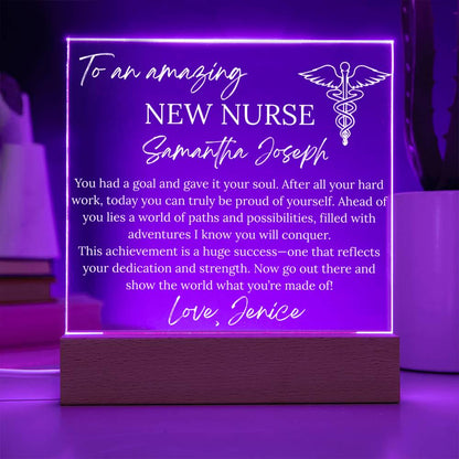 Personalized New Nurse Gift Acrylic Plaque – Nursing School Graduation – view 5