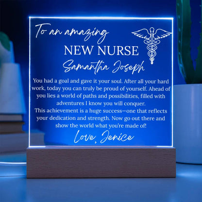 Personalized New Nurse Gift Acrylic Plaque – Nursing School Graduation – view 4