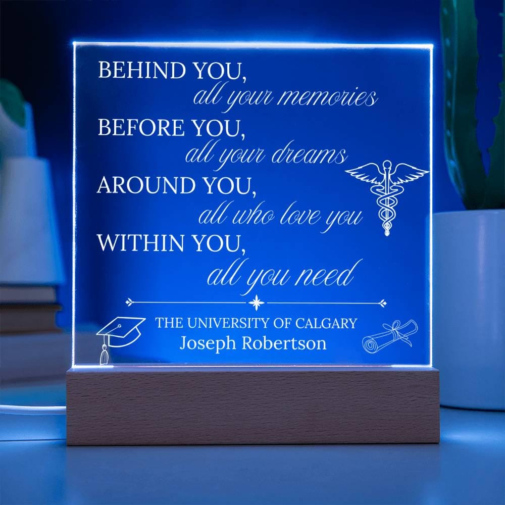 Personalized Nurse Graduation Acrylic Plaque with LED Base – view 4