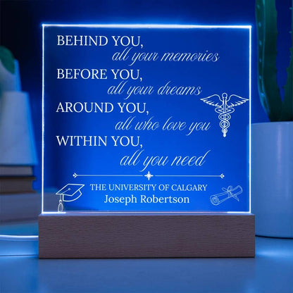 Personalized Nurse Graduation Acrylic Plaque with LED Base – view 4