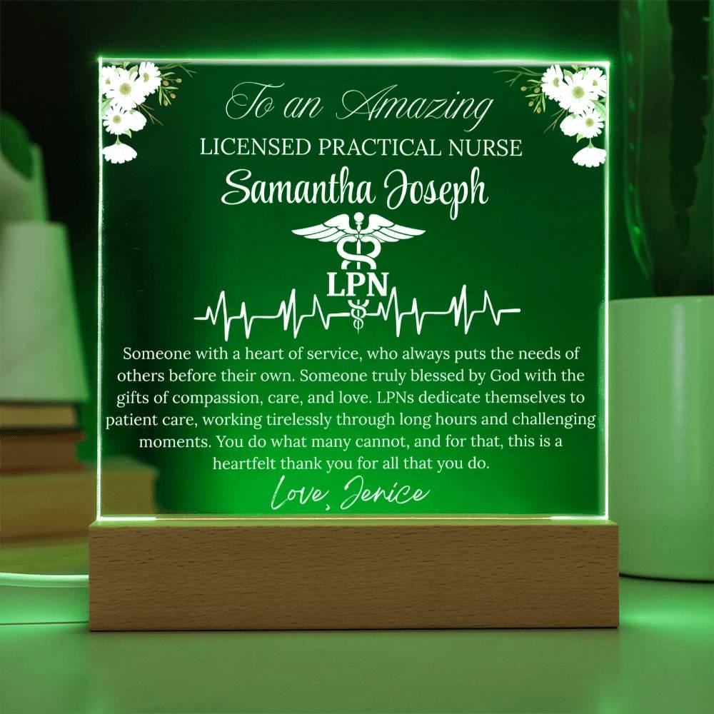 LPN Gift Personalized Acrylic Plaque With LED Base – view 8