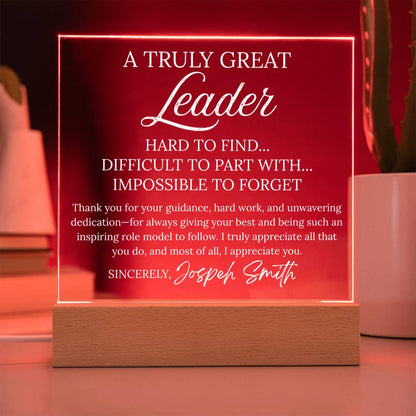 Personalized Leader Gift Acrylic Plaque – Coach Gifts – view 9