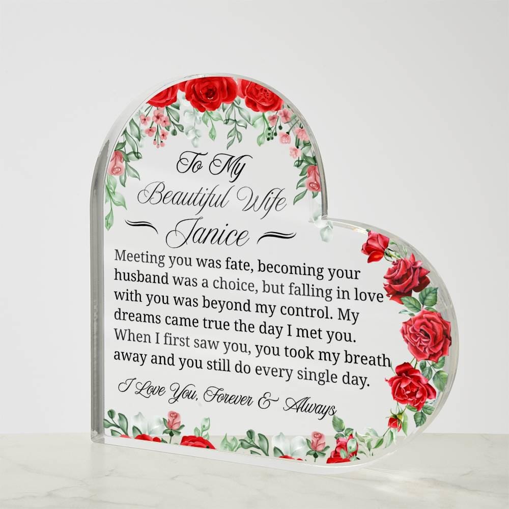 Gift for Wife Personalized Heart Acrylic Plaque – view 5