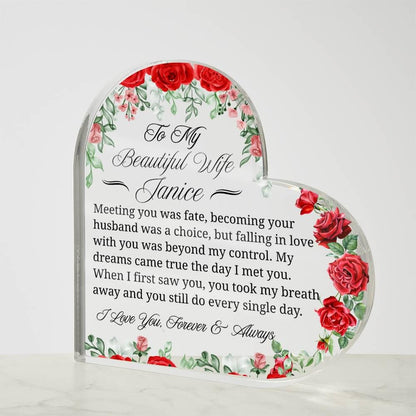 Gift for Wife Personalized Heart Acrylic Plaque – view 5