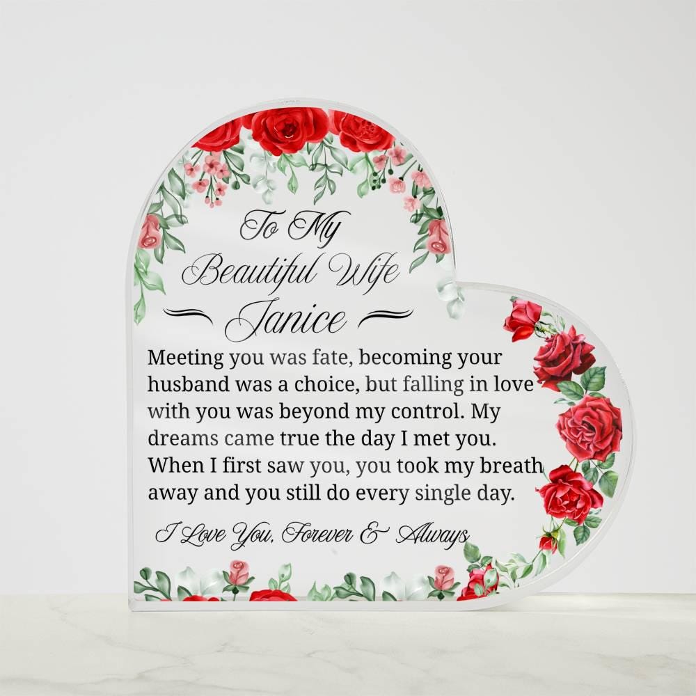 Gift for Wife Personalized Heart Acrylic Plaque – view 4