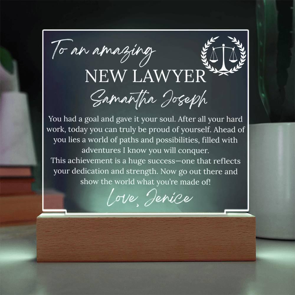 Personalized New Lawyer Gift Acrylic Square Plaque