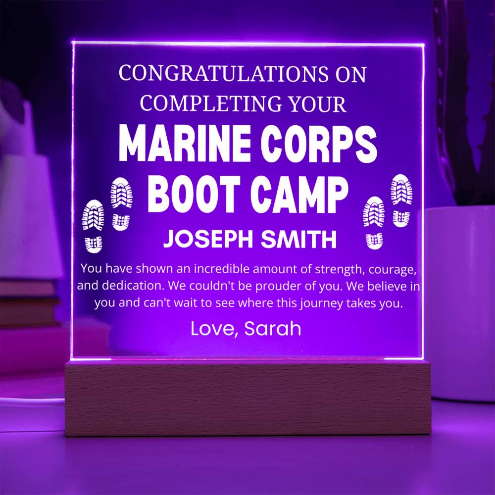 Marine Corps Boot Camp Graduation Gift Personalized Acrylic Plaque – view 10