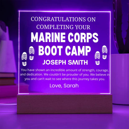 Marine Corps Boot Camp Graduation Gift Personalized Acrylic Plaque – view 10