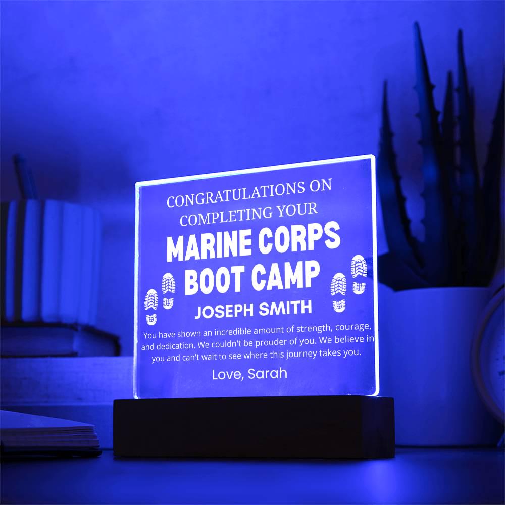 Marine Corps Boot Camp Graduation Gift Personalized Acrylic Plaque – view 6