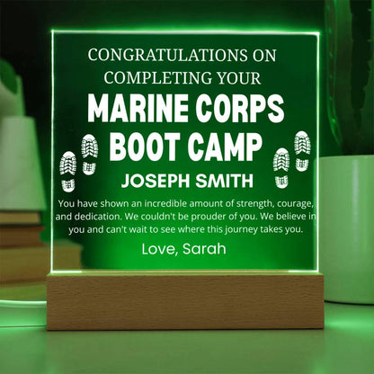 Marine Corps Boot Camp Graduation Gift Personalized Acrylic Plaque – view 8
