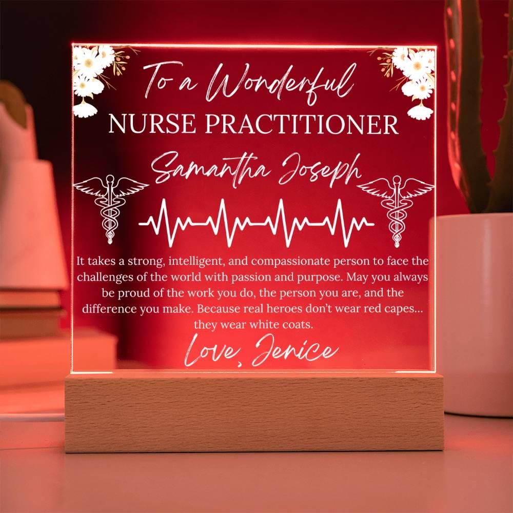 Personalized Nurse Practitioner Gift Acrylic Plaque – NP Graduation – view 10