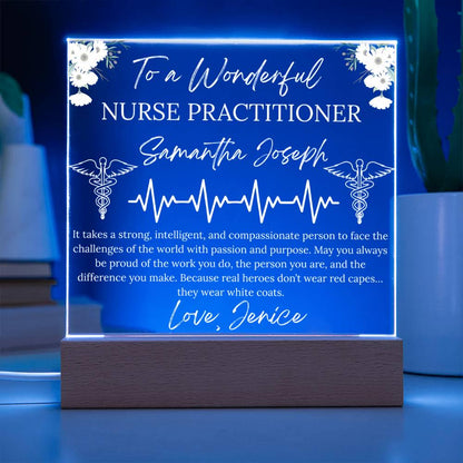 Personalized Nurse Practitioner Gift Acrylic Plaque – NP Graduation – view 5