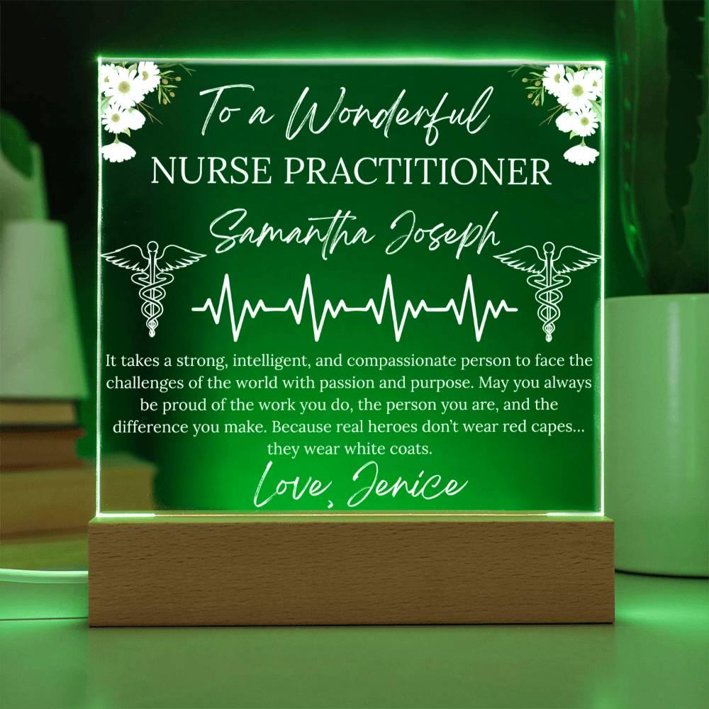Personalized Nurse Practitioner Gift Acrylic Plaque – NP Graduation – view 4