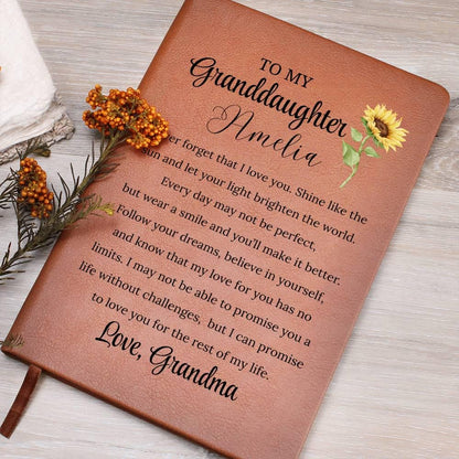 Personalized Granddaughter Vegan Leather Journal – Gift from Grandma – view 4