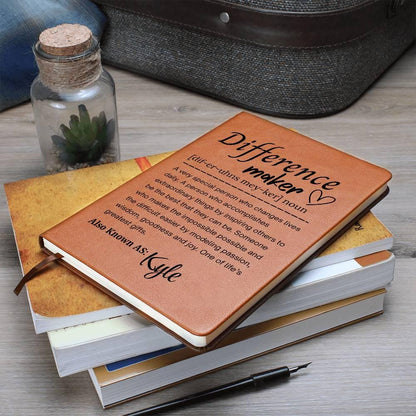 Personalized Difference Maker Leather Journal – Coworker Gifts – view 8