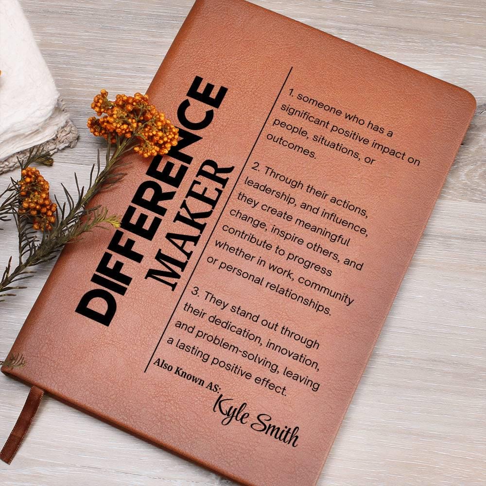 Difference Maker Personalized Vegan Leather Journal – Mentor Gift – view 6