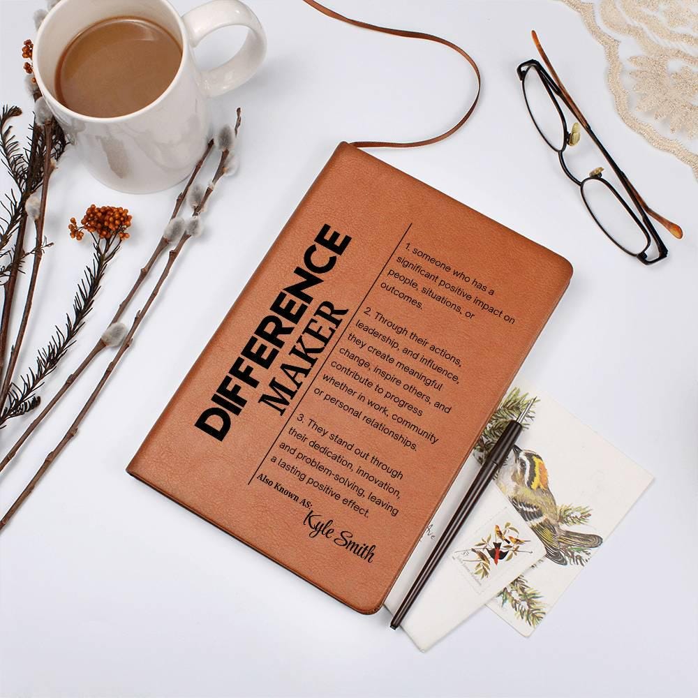 Difference Maker Personalized Vegan Leather Journal – Mentor Gift – view 7