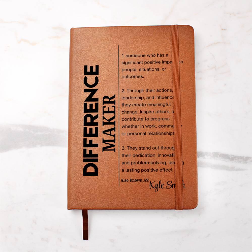 Difference Maker Personalized Vegan Leather Journal – Mentor Gift – view 8