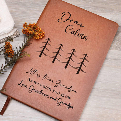 Letters to Grandson Personalized Vegan Leather Journal – Newborn Gifts – view 2