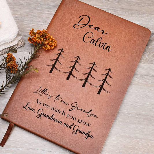 Letters to Grandson Personalized Vegan Leather Journal – Newborn Gifts – view 2