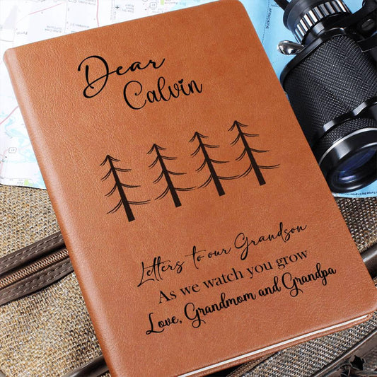 Letters to Grandson Personalized Vegan Leather Journal – Newborn Gifts