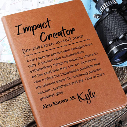 Impact Creator Personalized Vegan Leather Journal – Employee Thank – view 8