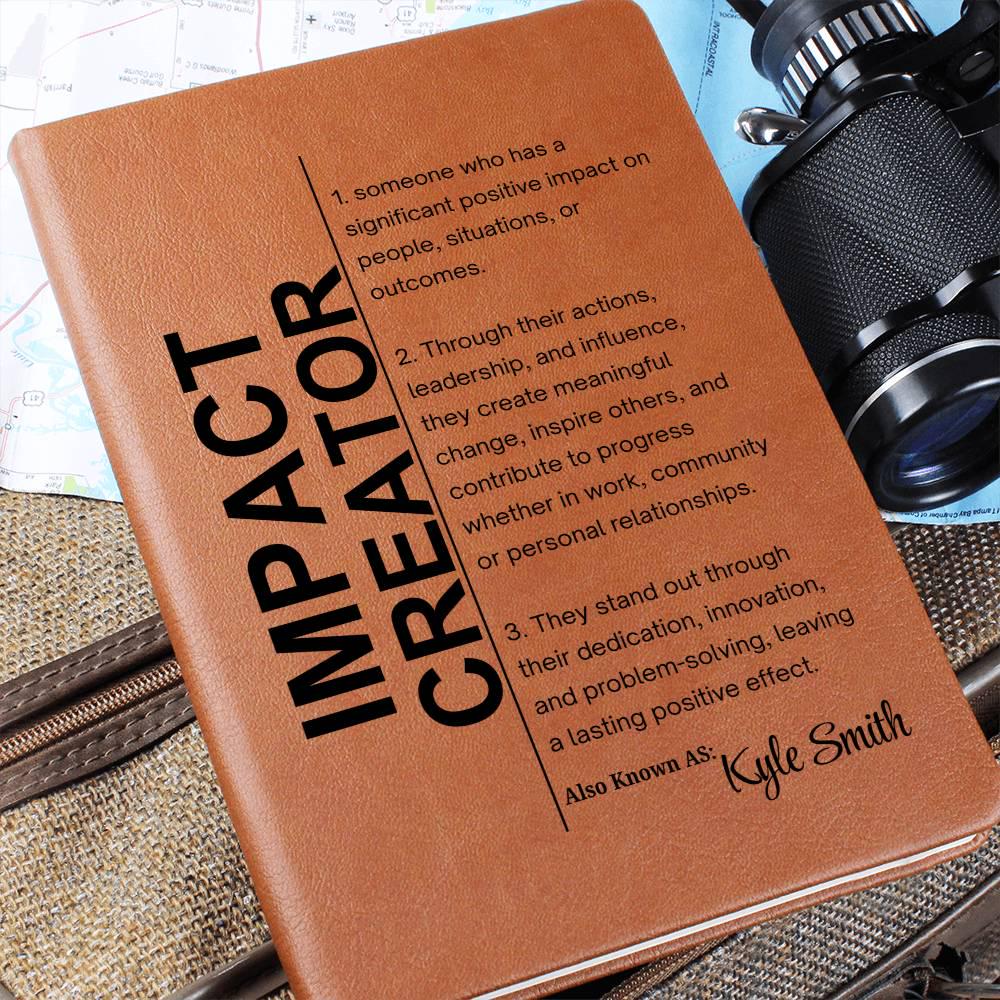 Impact Creator Personalized Vegan Leather Journal – Manager Gift – view 3