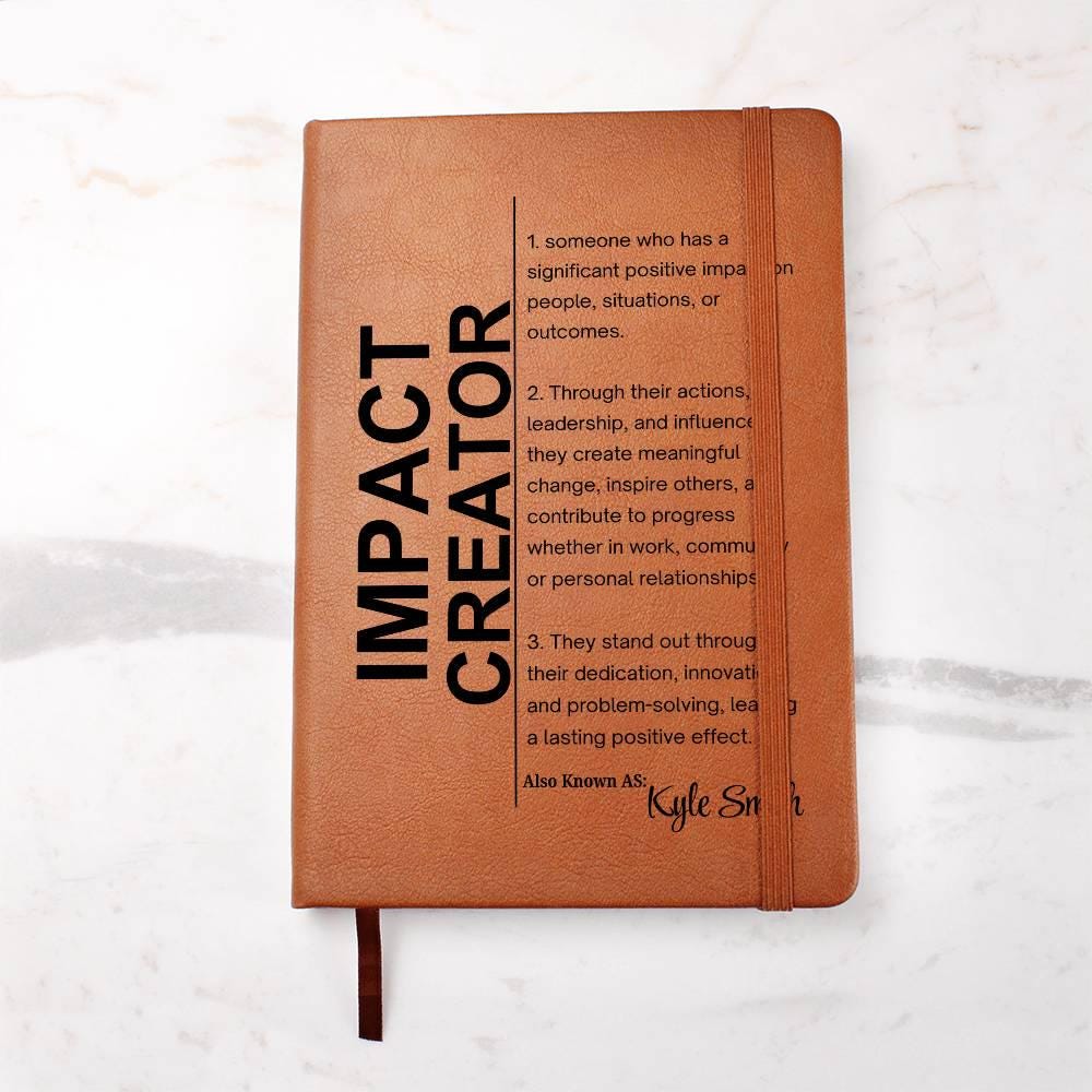 Impact Creator Personalized Vegan Leather Journal – Manager Gift – view 8