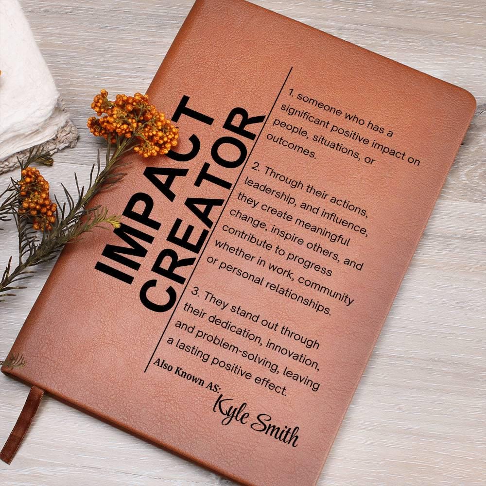 Impact Creator Personalized Vegan Leather Journal – Manager Gift – view 2