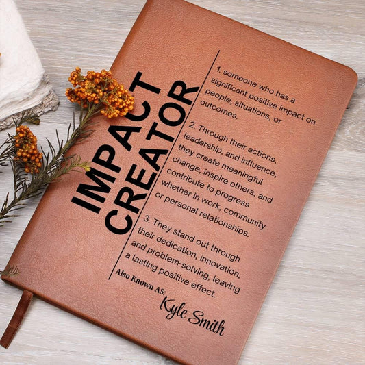 Impact Creator Personalized Vegan Leather Journal – Manager Gift – view 2