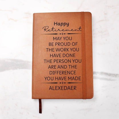 Retirement Gift Custom name Vegan Leather Journal – Going Away Gift – view 8