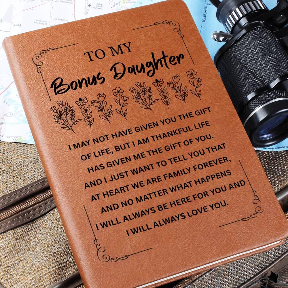 Personalized Bonus Daughter Gift Leather Journal – Gift from Stepmom – view 8