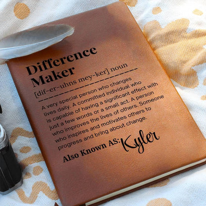 Difference Maker Personalized Leather Journal – Mentor Gift
