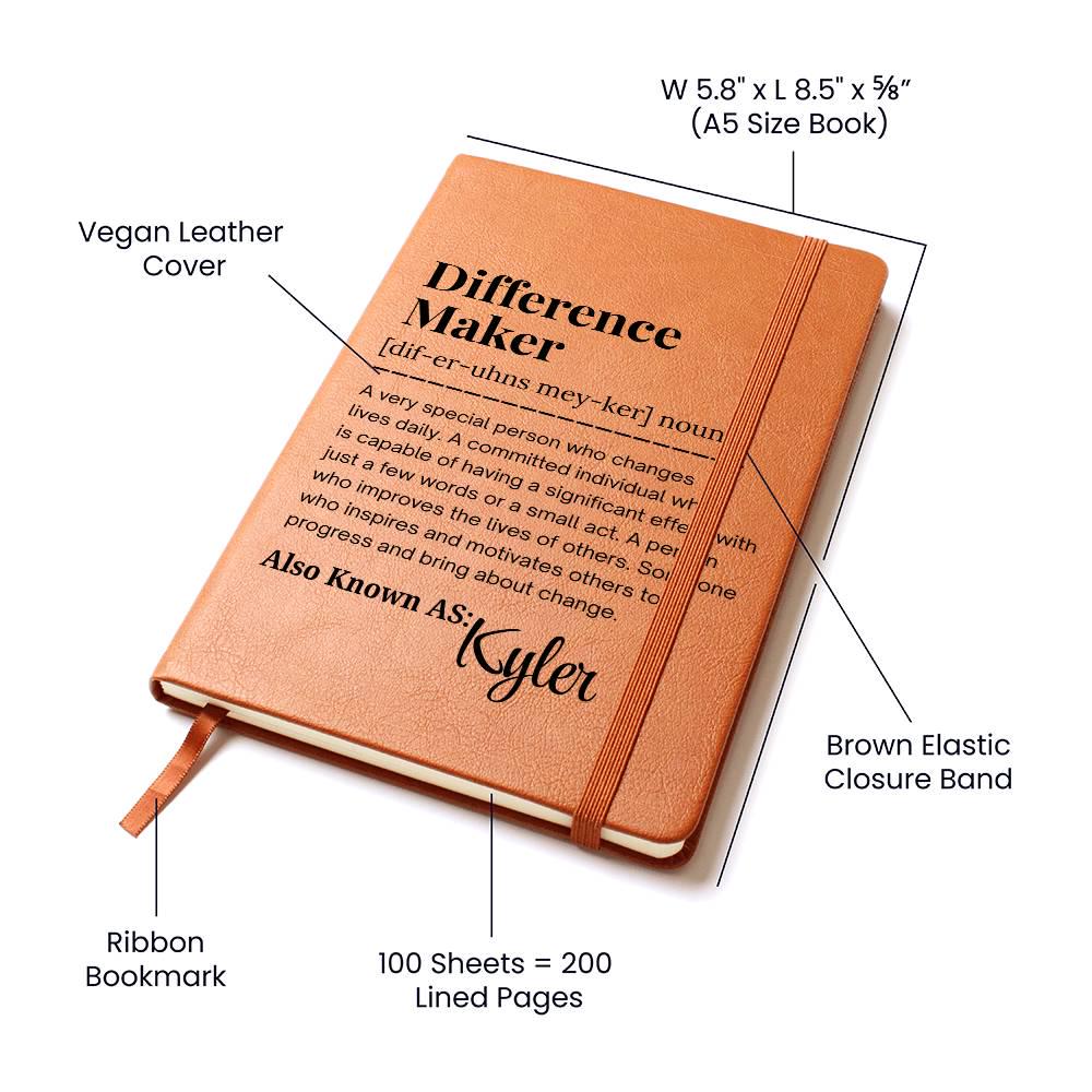 Difference Maker Personalized Leather Journal – Mentor Gift – view 5