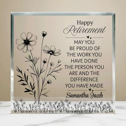 Personalized Retirement Gift for Woman Acrylic Block Plaque