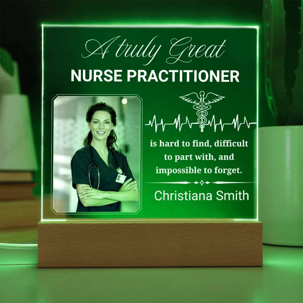 Nurse Practitioner Gift Personalized Acrylic Plaque With LED Base – view 10