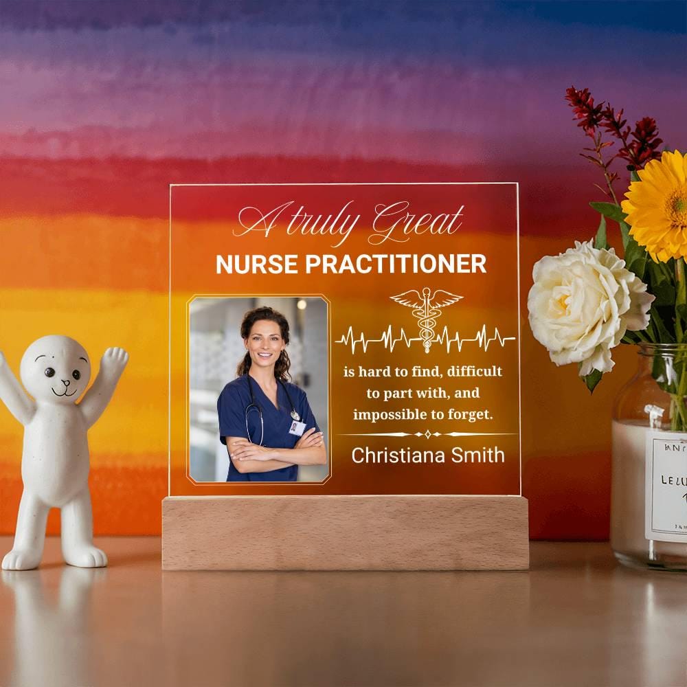 Nurse Practitioner Gift Personalized Acrylic Plaque With LED Base – view 4