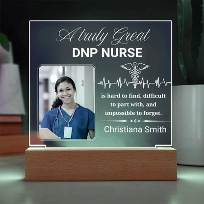 DNP Nurse Gift Personalized Acrylic Plaque With LED Base – view 2