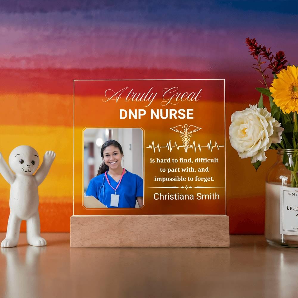 DNP Nurse Gift Personalized Acrylic Plaque With LED Base – view 4
