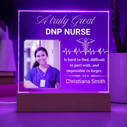 DNP Nurse Gift Personalized Acrylic Plaque With LED Base – view 5