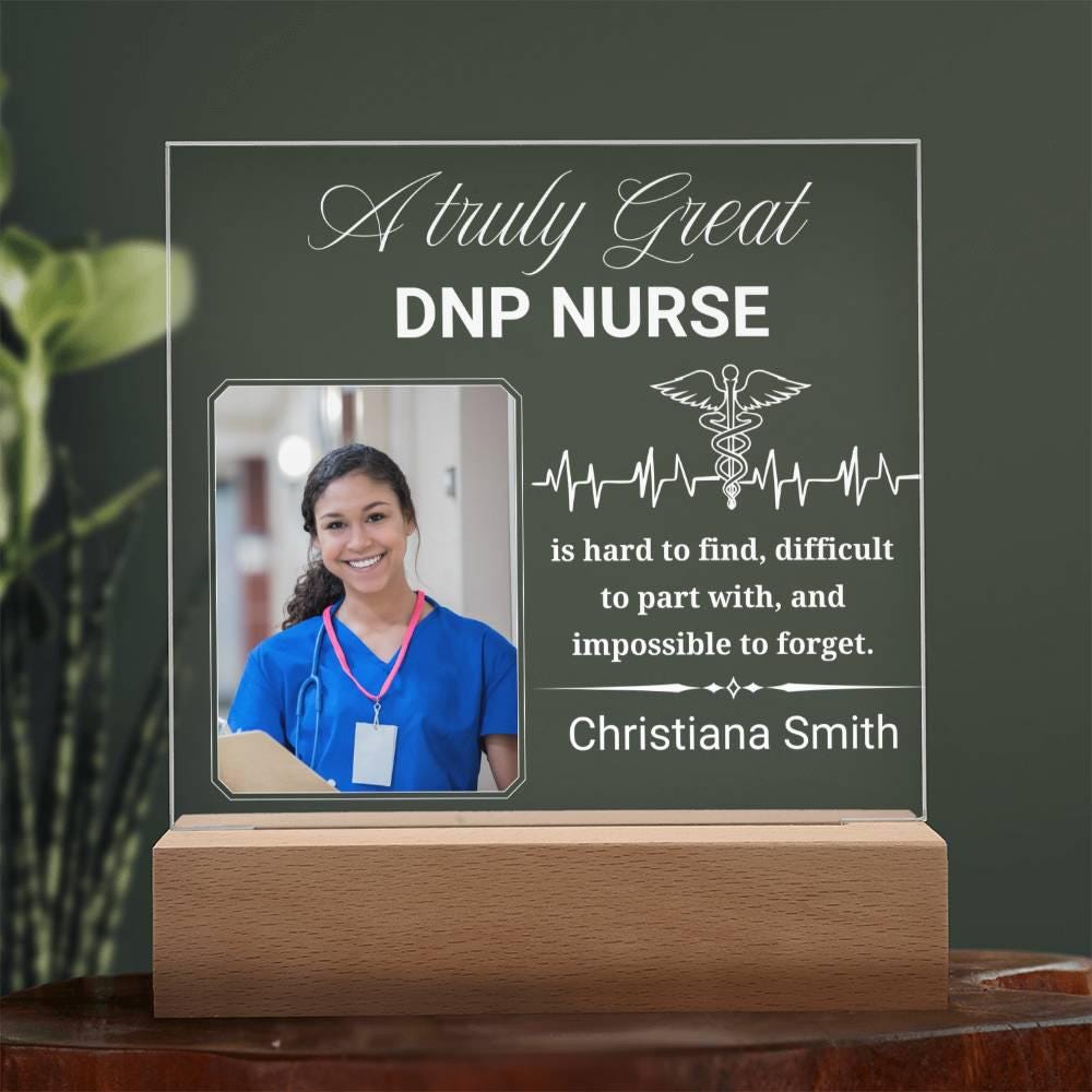 DNP Nurse Gift Personalized Acrylic Plaque With LED Base – view 9