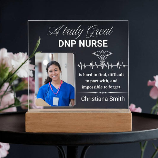 DNP Nurse Gift Personalized Acrylic Plaque With LED Base