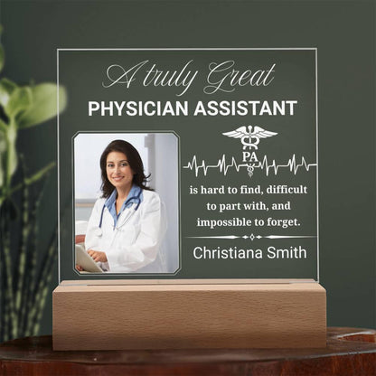 Physician Assistant Gift Personalized Photo Acrylic Plaque With LED – view 10