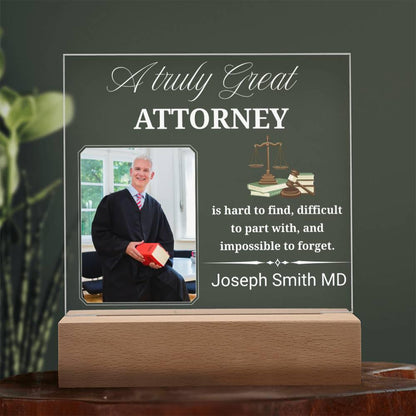 Attorney Gift Personalized Photo Acrylic Plaque With LED Base – view 9