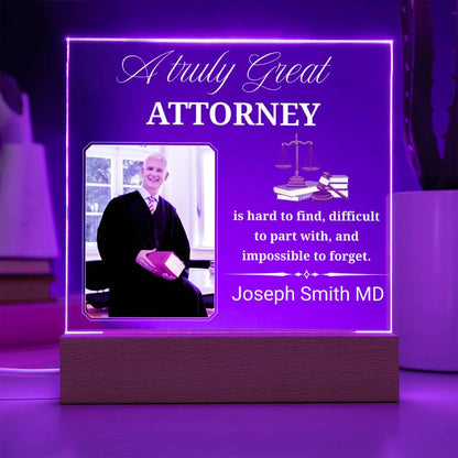 Attorney Gift Personalized Photo Acrylic Plaque With LED Base – view 5