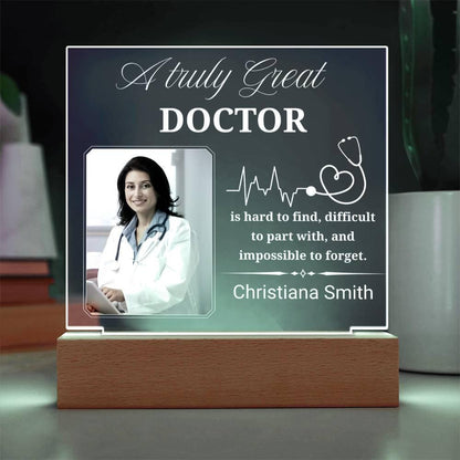 Personalized Doctor Gift Photo Acrylic Plaque With LED Base – view 2