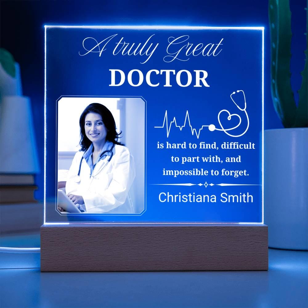 Personalized Doctor Gift Photo Acrylic Plaque With LED Base – view 4